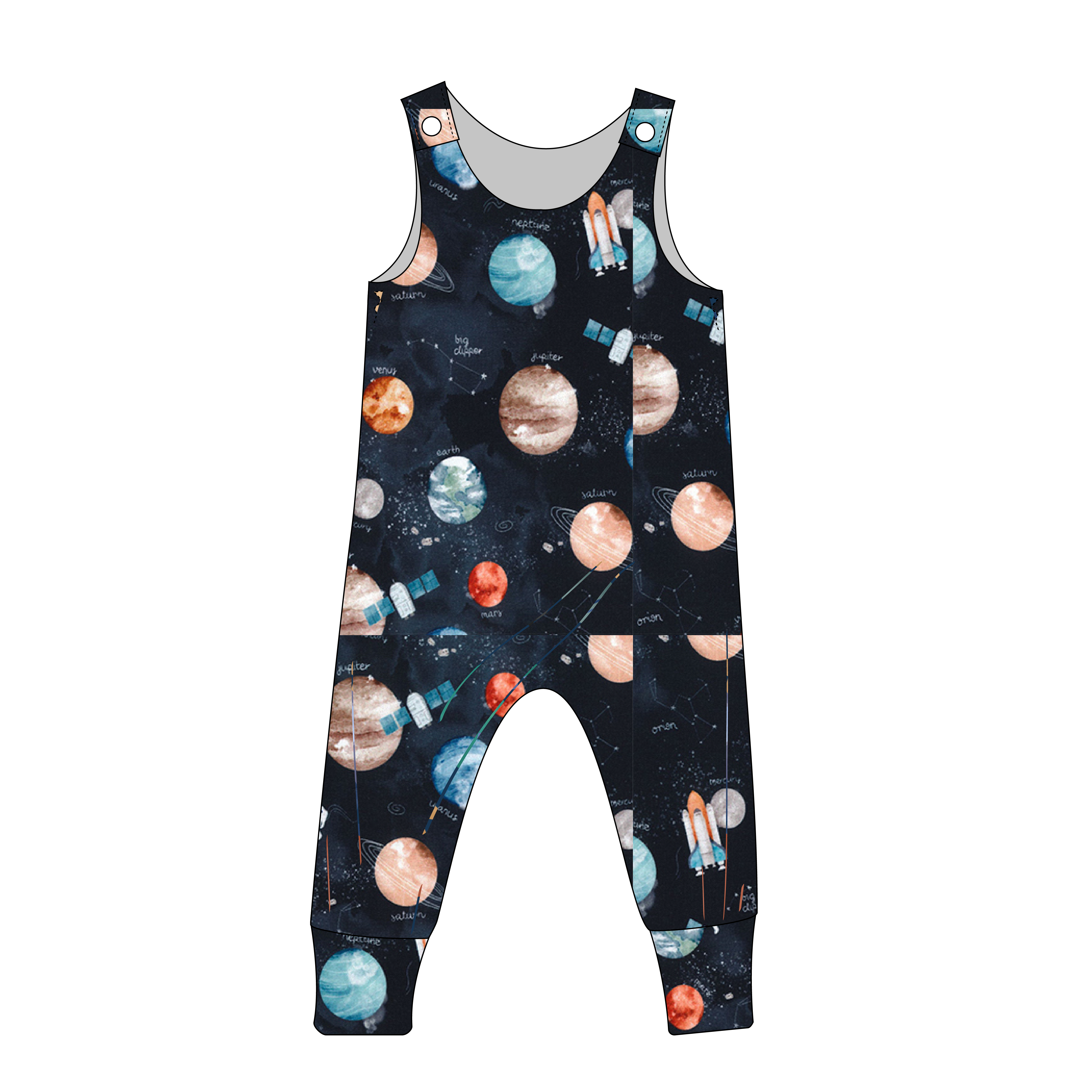 Outer Space : Long Leg Rompers